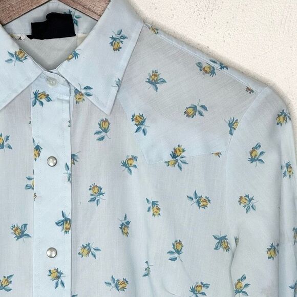 Champion Westerns Vintage Mini Floral Pearl Snap Long Sleeve Shirt - Big Kids 14 - Picture 3 of 10